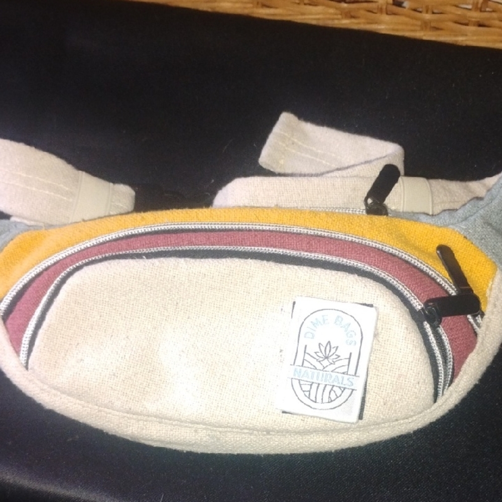 Dime Bags Naturals Canvas Waist Pack in Beige, Mustard & Burgundy